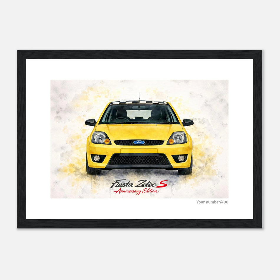 Yellow Anniversary Edition A4 Print - Add your number - Classic Semi-Glossy Paper Wooden Framed Poster