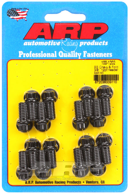 ARP BB Chevy & Ford 3/8 12pt header bolt kit 100-1202