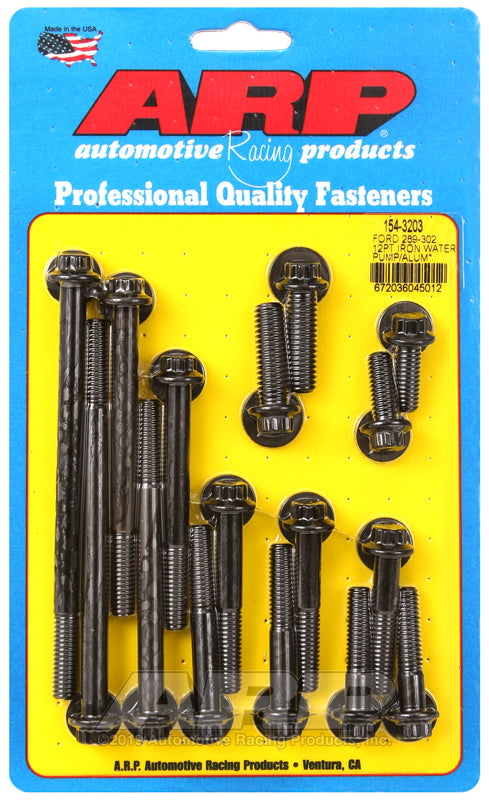 ARP Ford 289-302 12pt iron water pump and front cover bolt k 154-3203