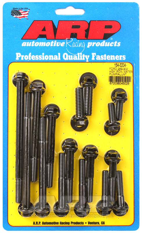 ARP Ford 289-302 hex iron water pump and front cover bolt ki 154-3204
