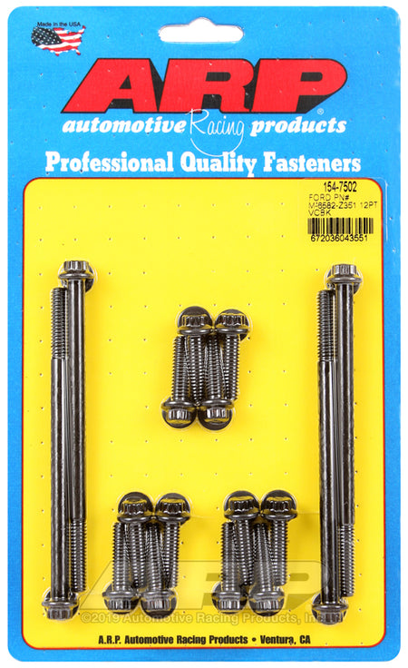 ARP SB Ford PN M-6582-Z351 12pt valve cover bolt kit 154-7502
