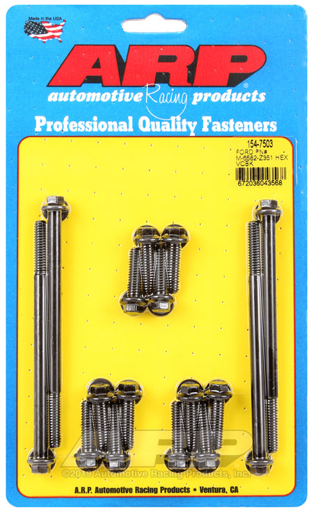 ARP SB Ford PN M-6582-Z351 hex valve cover bolt kit 154-7503
