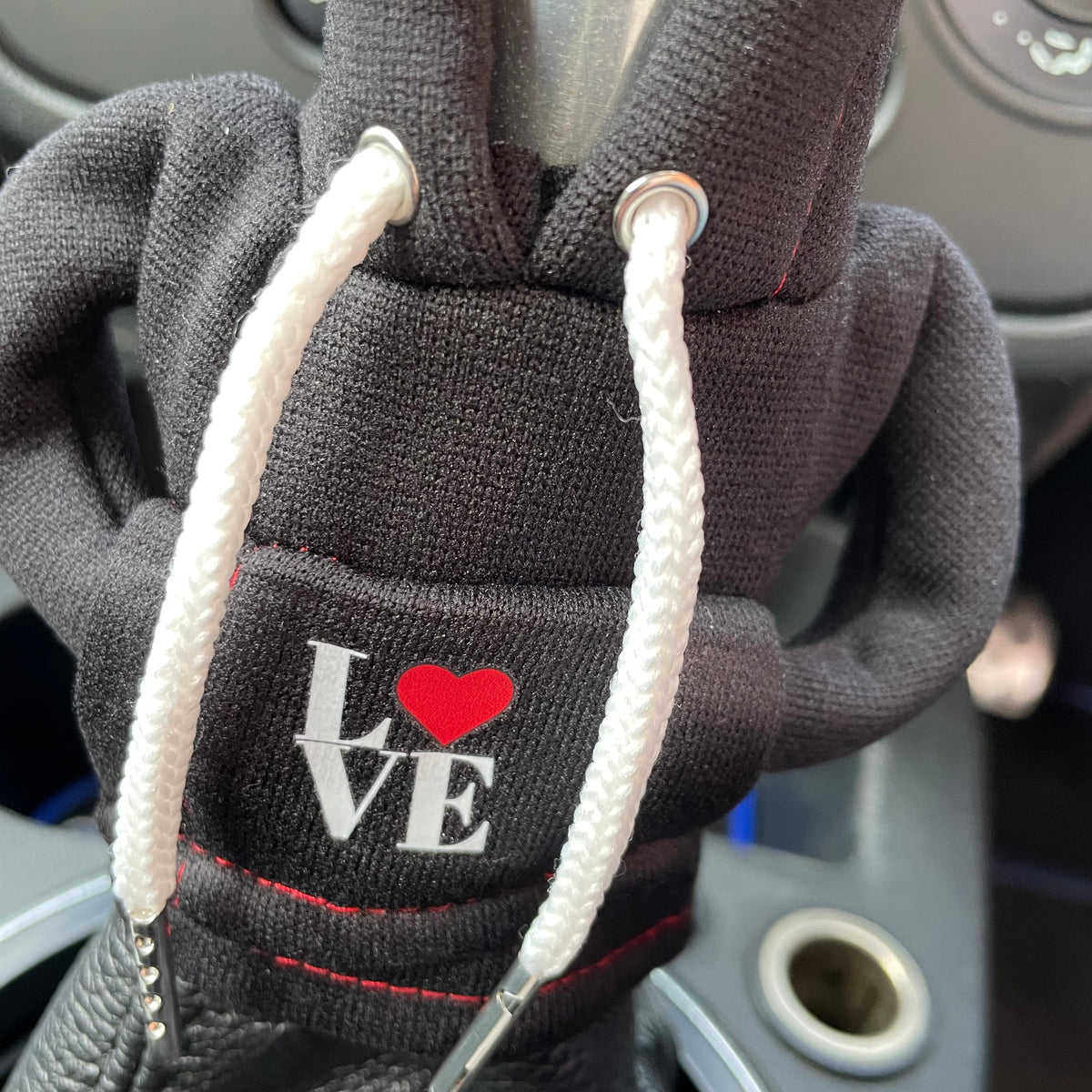 Valentines Love Black Novelty Gear Stick Hoodie - Retro Fast Fords