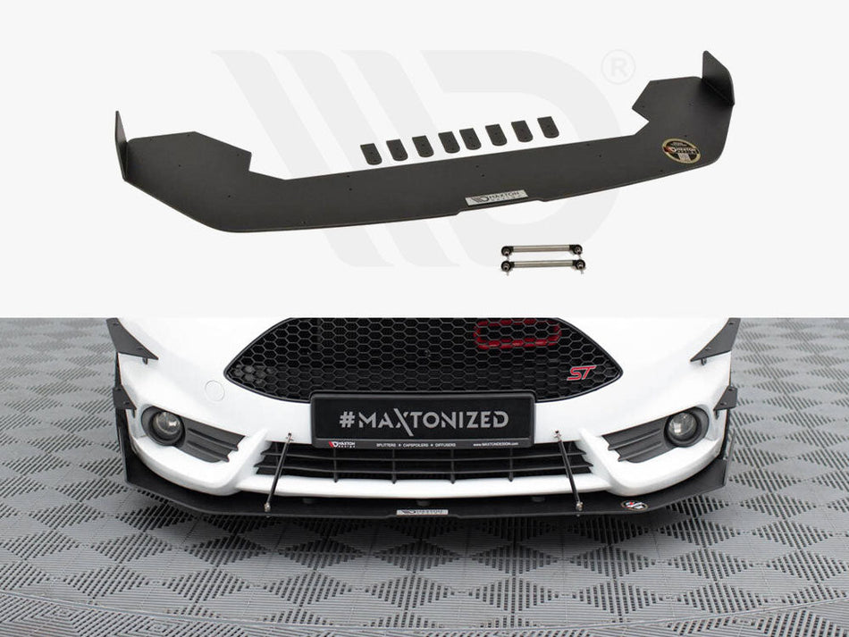 Maxton Design - Front racing splitter Fiesta MK7 ST facelift (With wings)