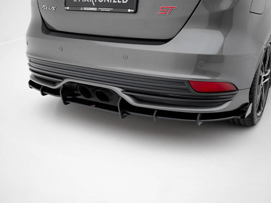 Maxton Design - Street PRO Rear Diffuser + Flaps Ford Focus ST Mk3 Facelift