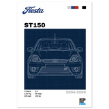 Ford Fiesta ST150 Retro Showroom Poster