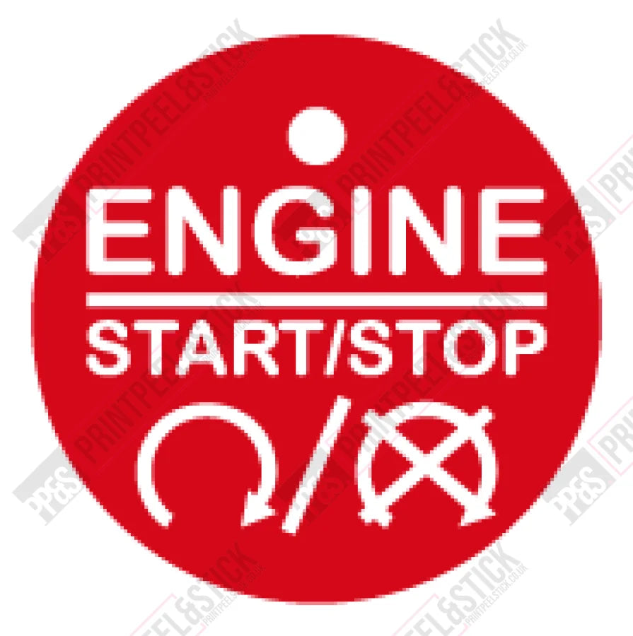 28mm Red "Engine Start Stop" Button Gel Badge