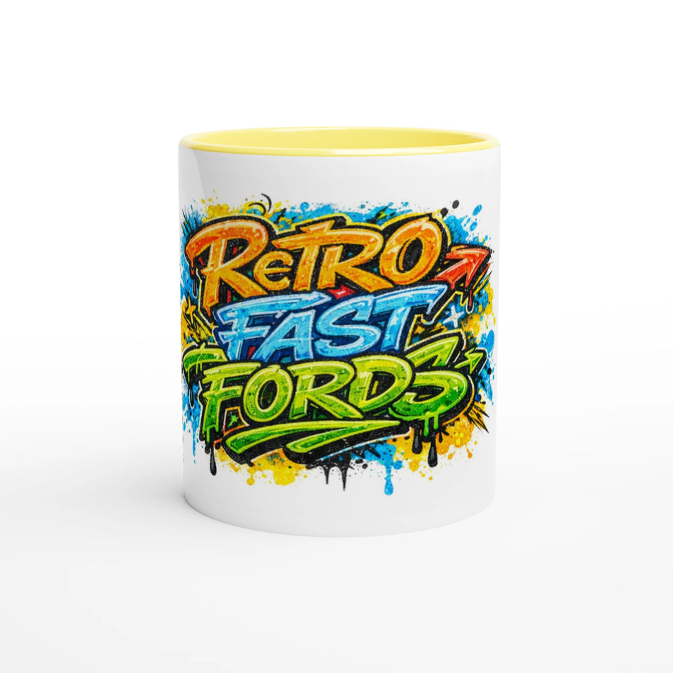 Graffiti RFF White 11oz Ceramic Mug with Color Inside