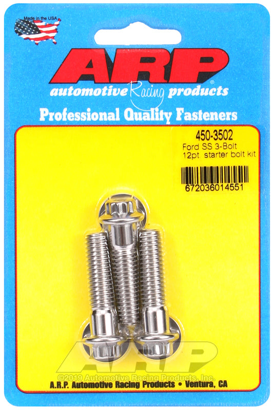 ARP Ford SS 3-bolt 12pt starter bolt kit 450-3502