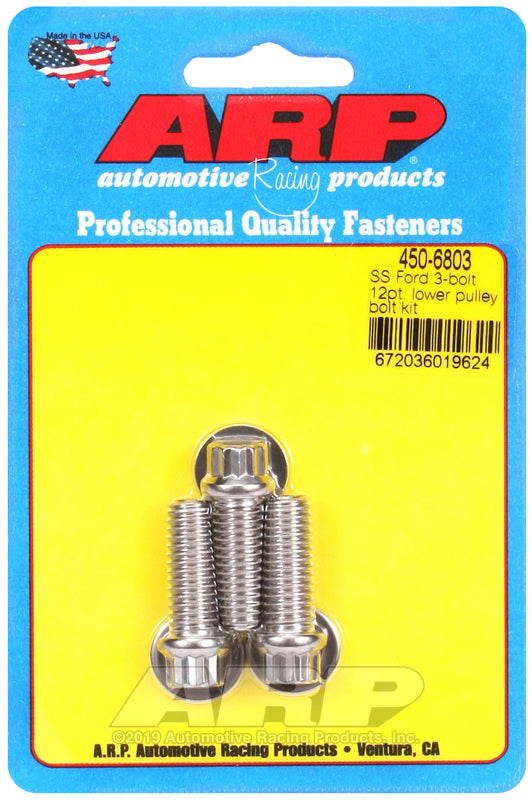 ARP Ford SS 3-bolt 12pt lower pulley bolt kit 450-6803