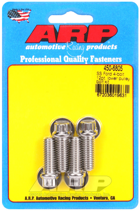 ARP Ford SS 4-bolt 12pt lower pulley bolt kit 450-6805