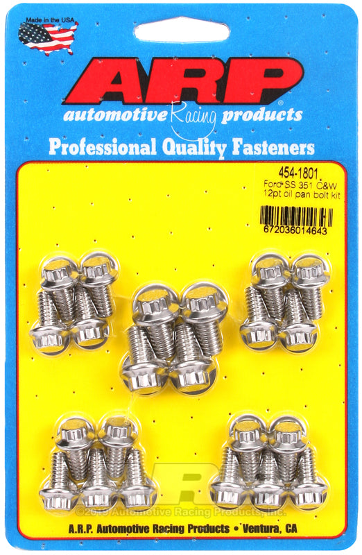 ARP Ford SS 351C & W 12pt oil pan bolt kit 454-1801