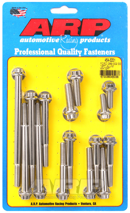 ARP Ford 289-302 SS 12pt aluminum water pump and front cover bolt kit 454-3201