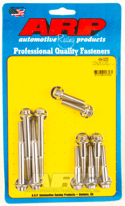 ARP Ford 351C SS 12pt water pump bolt kit 454-3205