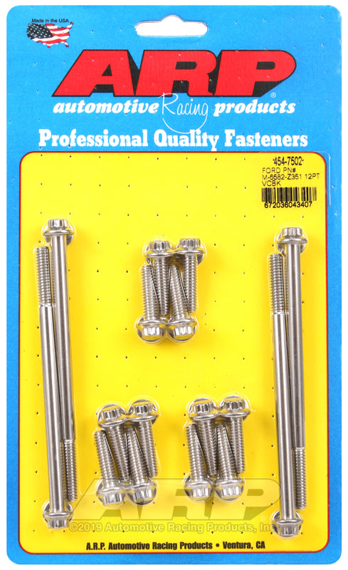 ARP SB Ford PN# M-6582-Z351 12pt valve cover bolt kit 454-7502