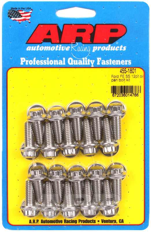 ARP Ford FE SS 12pt oil pan bolt kit 455-1801