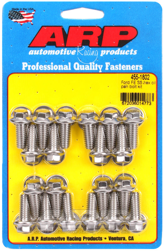 ARP Ford FE SS hex oil pan bolt kit 455-1802