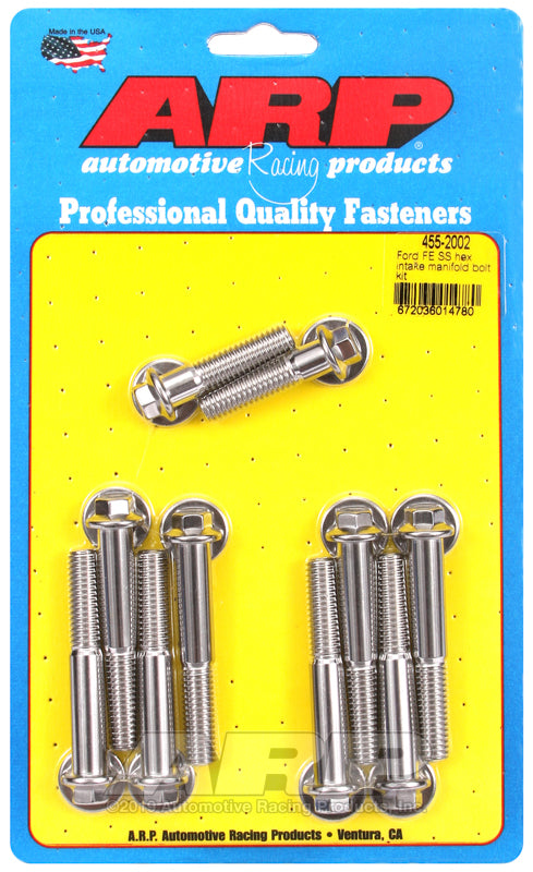 ARP Ford FE SS hex intake manifold bolt kit 455-2002