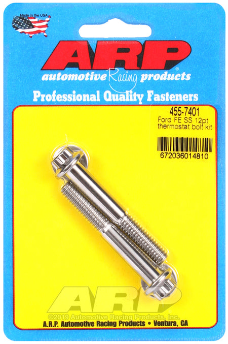 ARP Ford FE SS 12pt thermostat bolt kit 455-7401