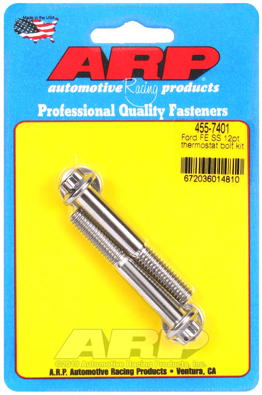 ARP Ford FE SS 12pt thermostat bolt kit 455-7401