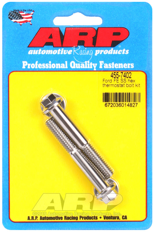 ARP Ford FE SS hex thermostat bolt kit 455-7402