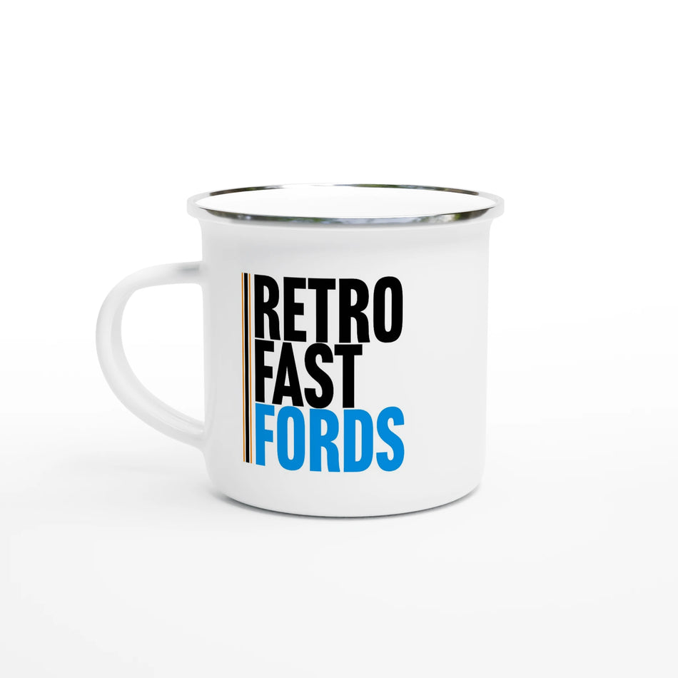 Retro Fast Fords 12oz Enamel Mug