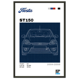Ford Fiesta ST150 Retro Showroom Metal Framed Poster