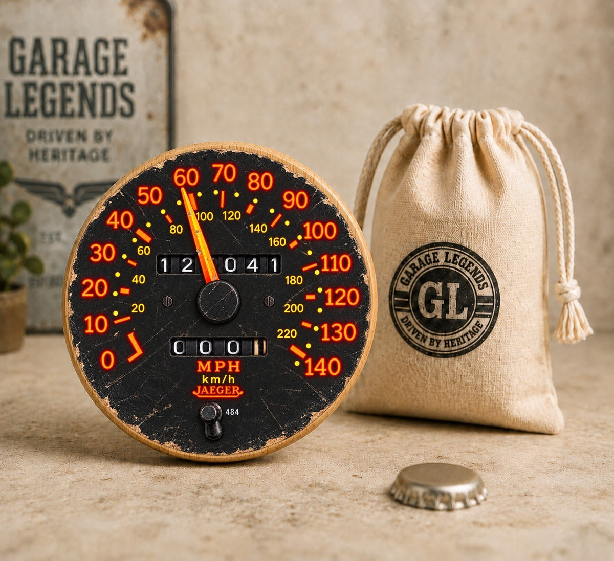 Renault 5 GT Turbo Inspired Speedometer Bottle Opener & Gift Bag