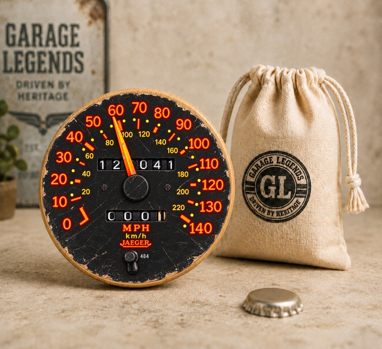 Renault 5 GT Turbo Inspired Speedometer Bottle Opener & Gift Bag