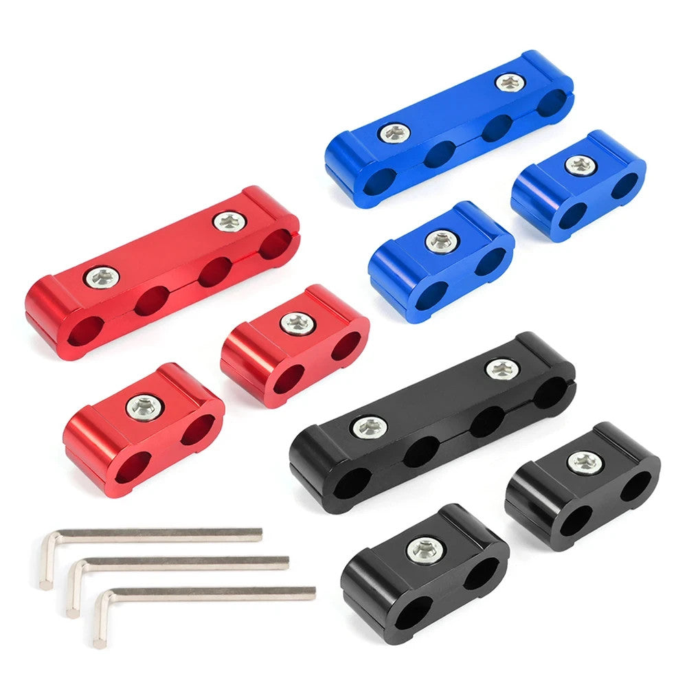 Blue Aluminium Spark Plug Wire Separator Clamp Set For 8mm 9mm 10mm HT Leads