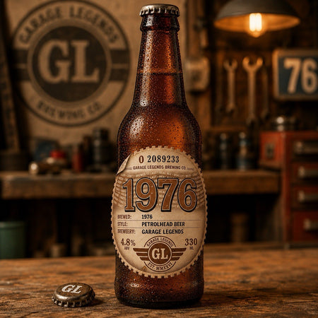 50th Birthday Custom Beer Labels, 1976 Tax Disc Inspired Design 80mm x6 Colours