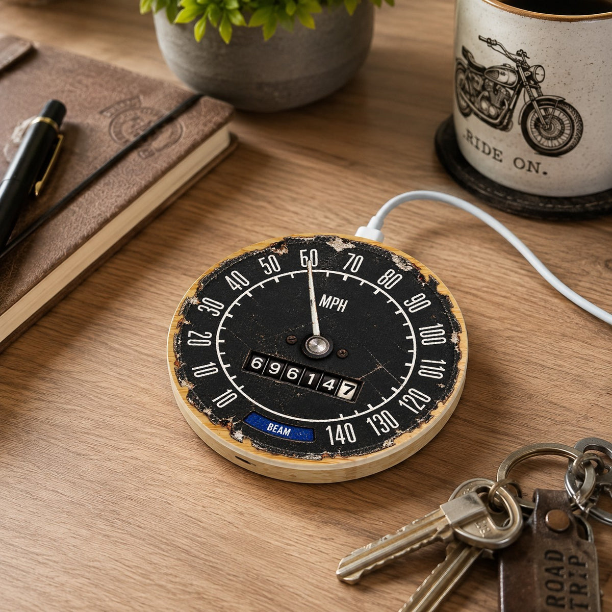 Ford Escort Mexico 15W Bamboo Wireless Charger & Gift Bag Speedometer Gift