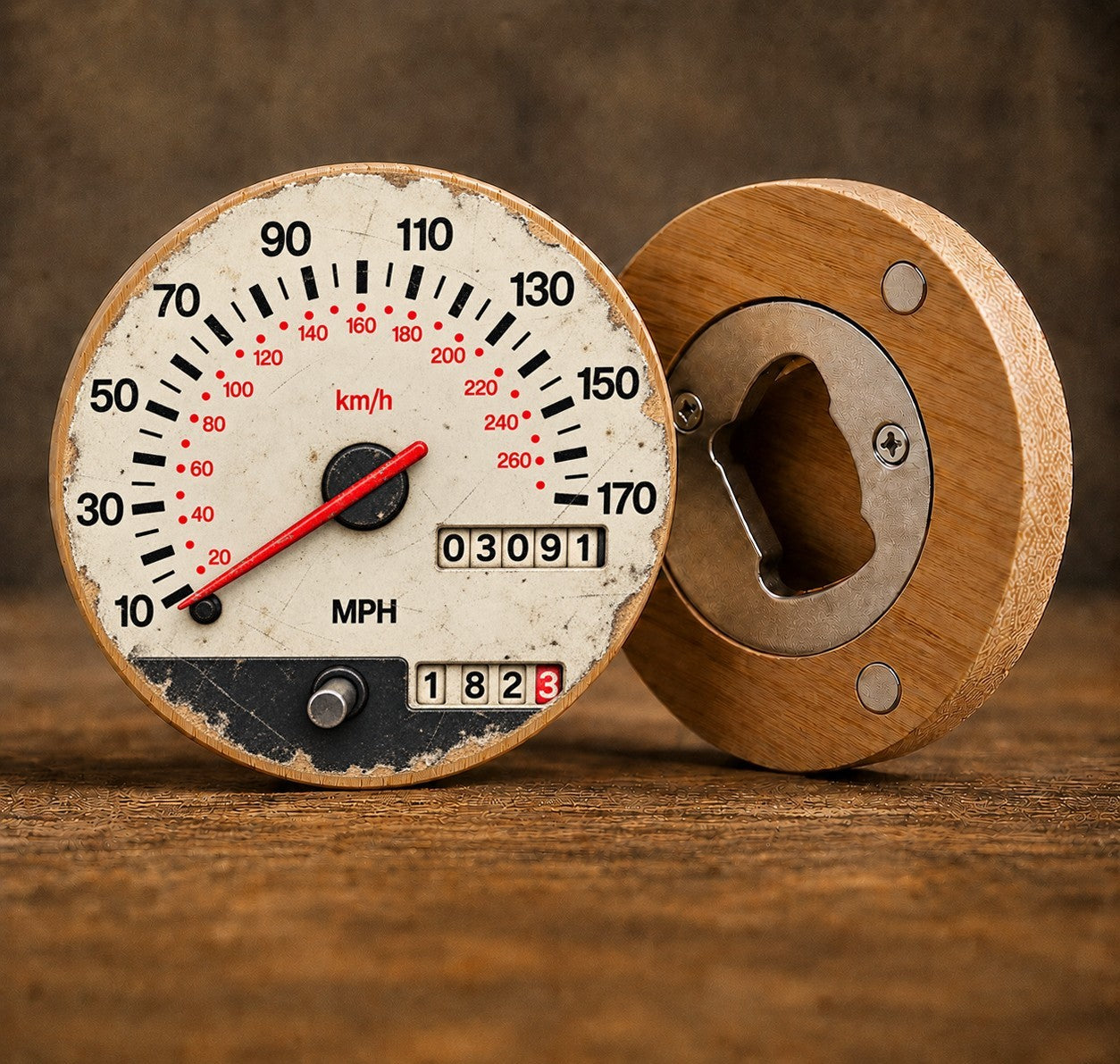 Ford Escort Cosworth Inspired Speedometer Bottle Opener & Gift Bag