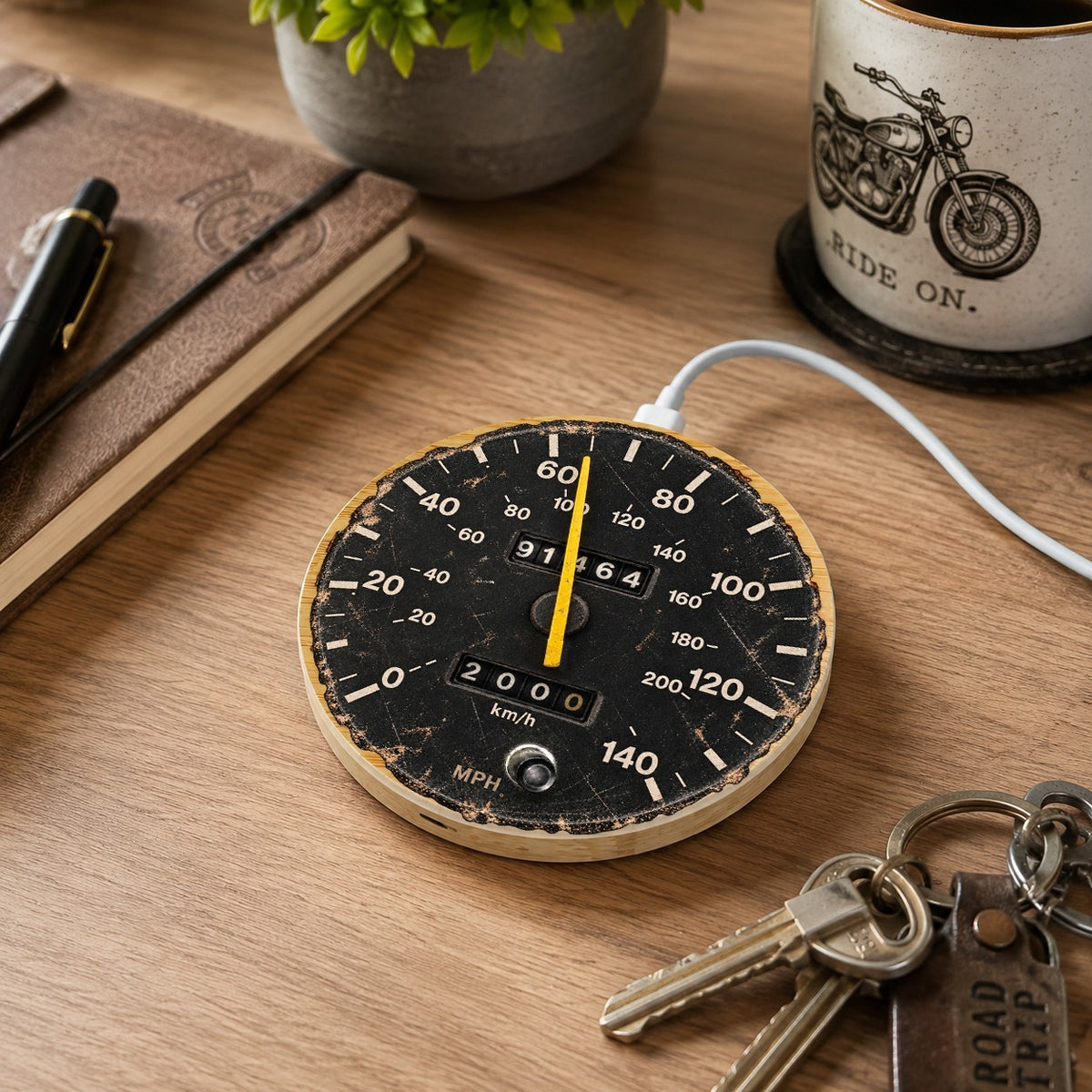 Ford Escort RS2000 15W Bamboo Wireless Charger & Gift Bag Speedometer Gift