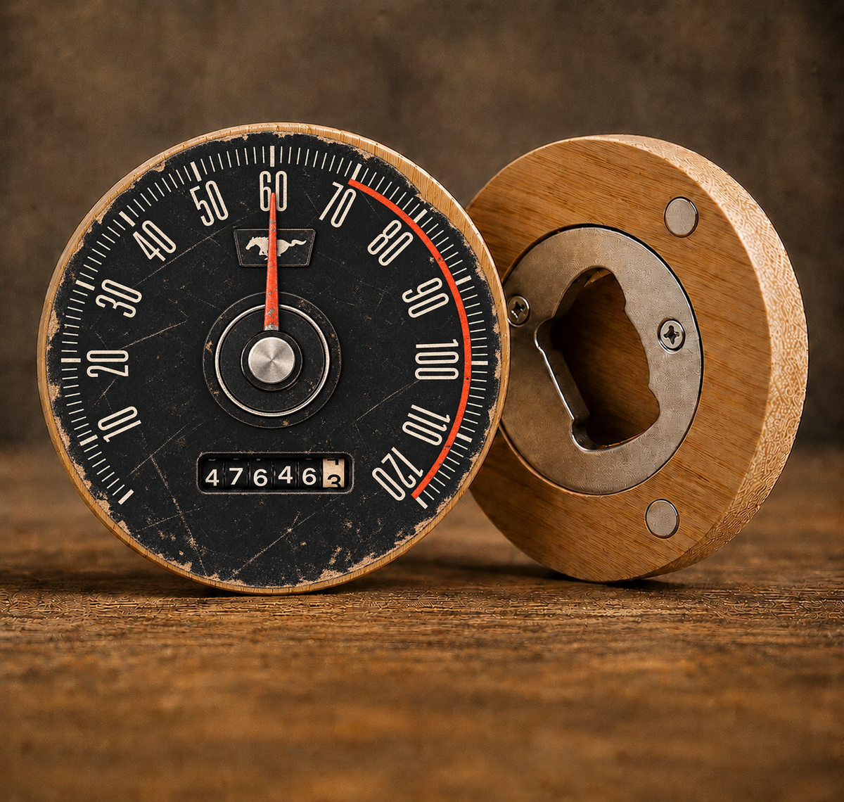 Ford Mustang 1970s Inspired Speedometer Bottle Opener & Gift Bag
