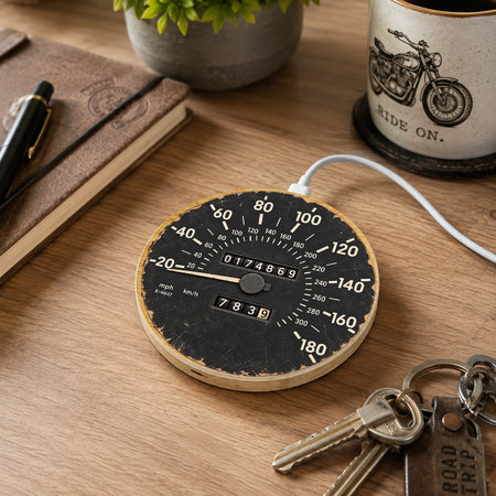 Lotus Carlton 15W Bamboo Wireless Charger & Gift Bag Speedometer Gift