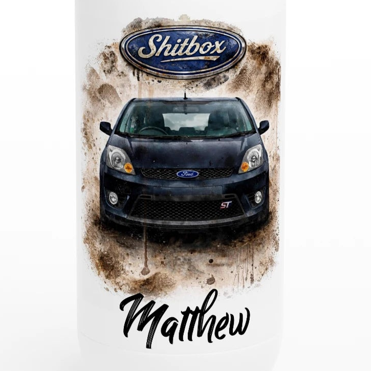 Retro Fast Fords 'Shitbox' Black ST150 Stainless Steel Water Bottle