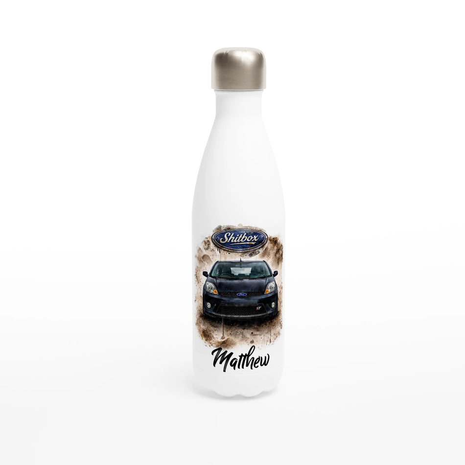 Retro Fast Fords 'Shitbox' Black ST150 Stainless Steel Water Bottle