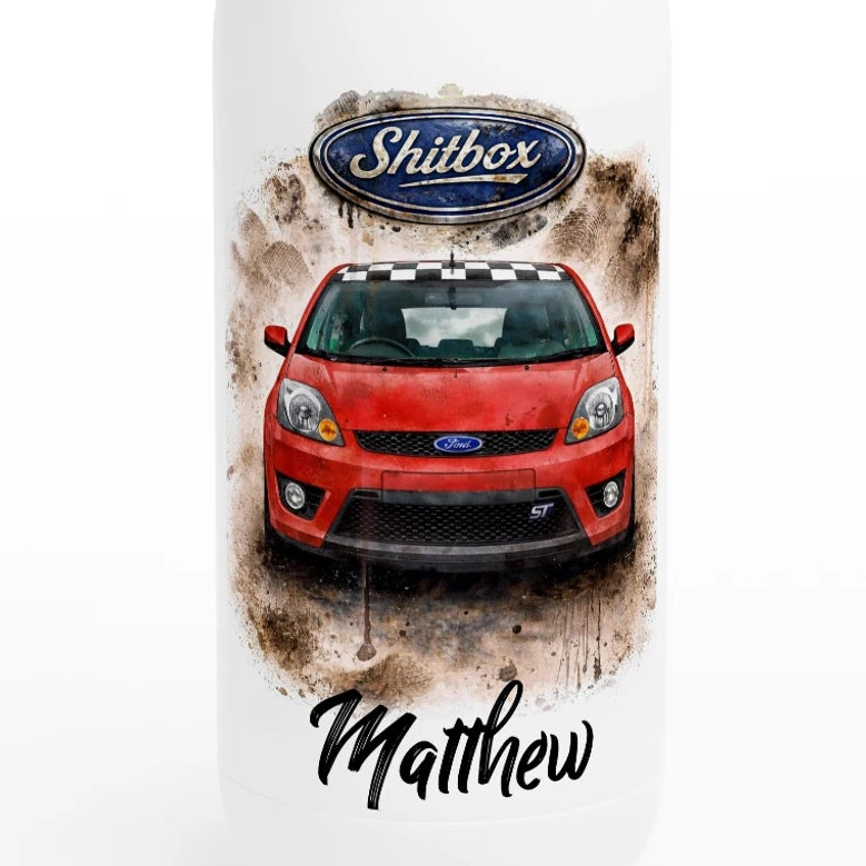 Retro Fast Fords 'Shitbox' Red Anniversary Edition Stainless Steel Water Bottle