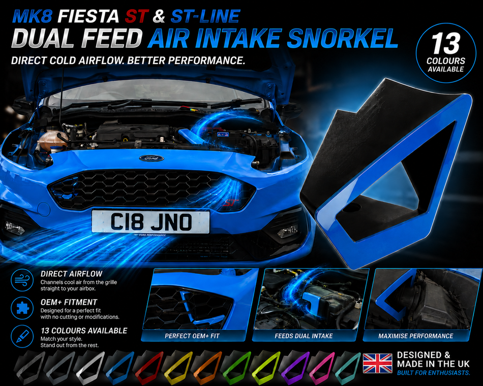 Car Enhancements UK - Wide Mouth / Snorkels - MK8 Fiesta ST & ST Line (Pair)