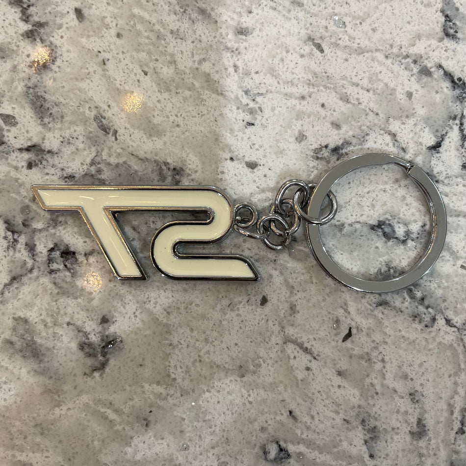 Ford ST Badge White Keyring - Retro Fast Fords