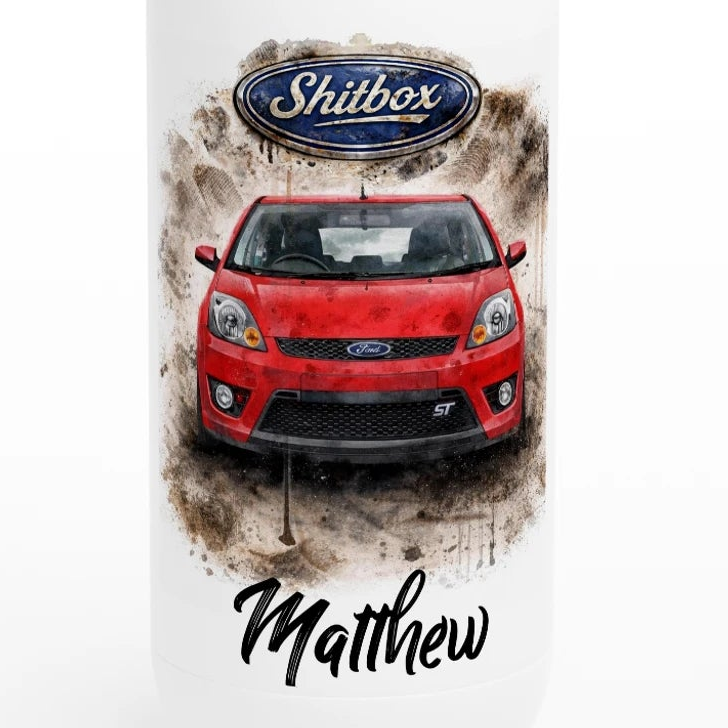 Retro Fast Fords 'Shitbox' Red ST150 Stainless Steel Water Bottle