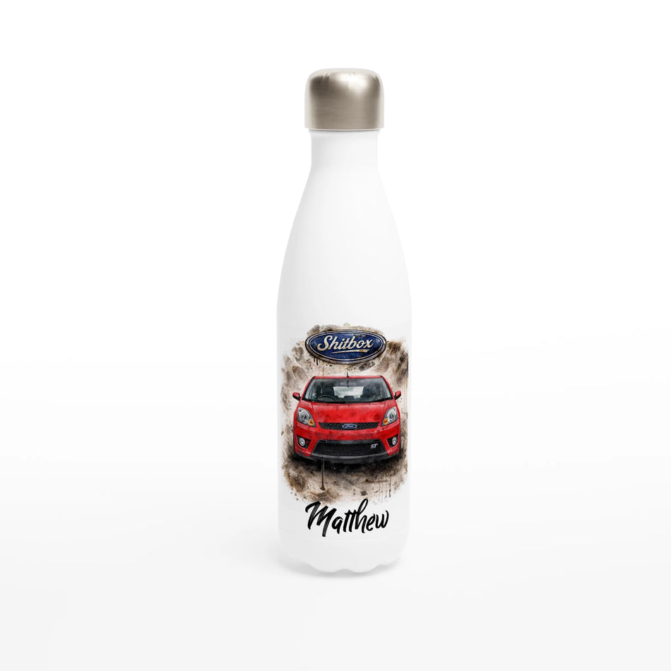 Retro Fast Fords 'Shitbox' Red ST150 Stainless Steel Water Bottle