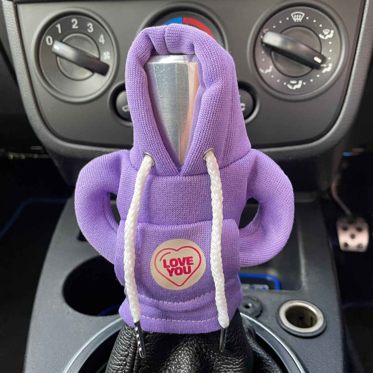 Love You Purple Novelty Gear Stick Hoodie - Retro Fast Fords