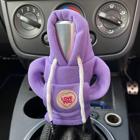 Love You Purple Novelty Gear Stick Hoodie - Retro Fast Fords