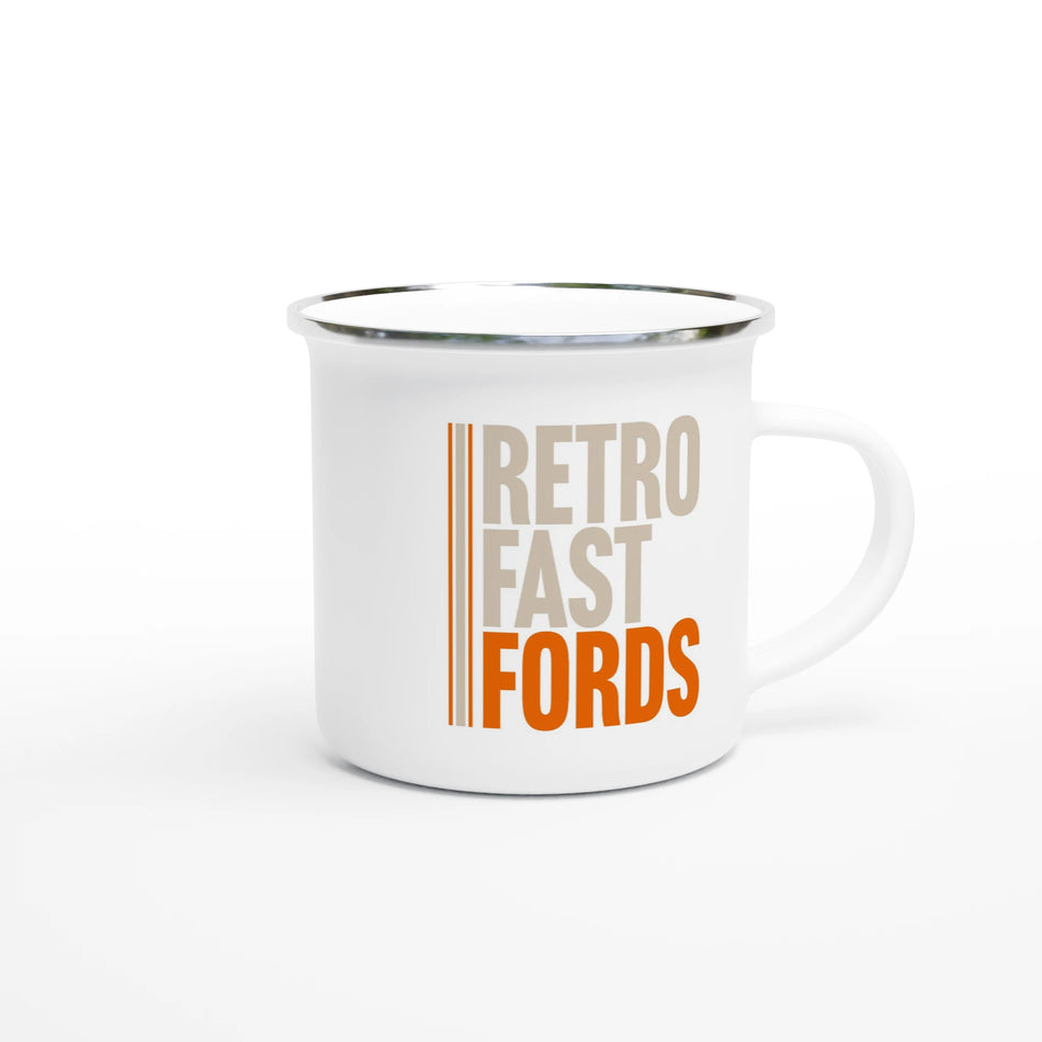 Retro Fast Fords 12oz Enamel Mug