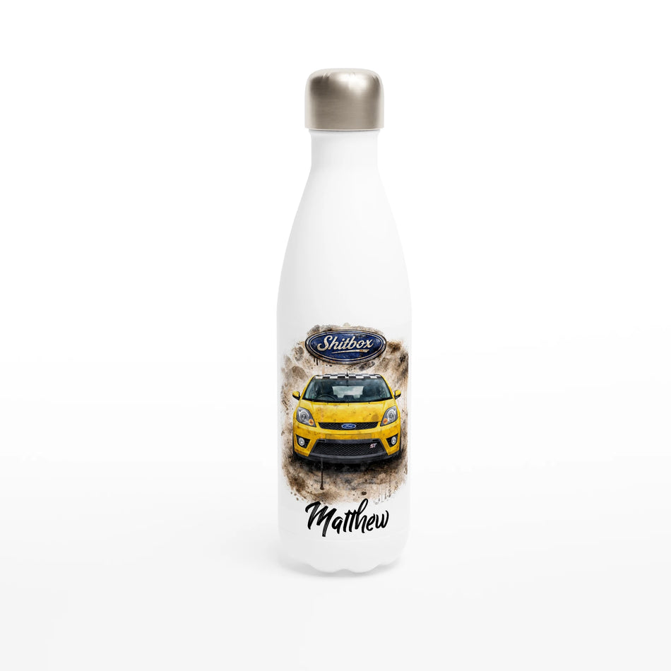 Retro Fast Fords 'Shitbox' Yellow Anniversary Edition Stainless Steel Water Bottle