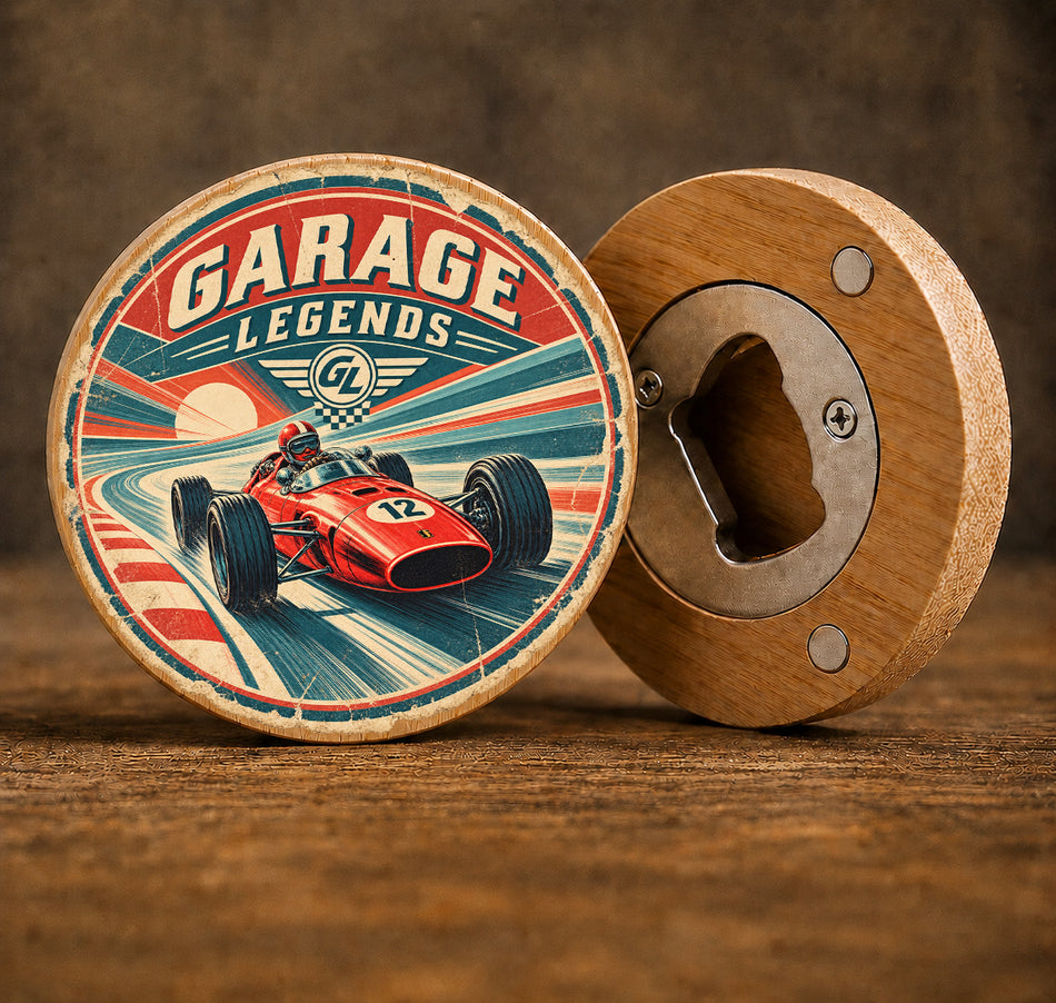 Birthday Vintage Race Car Design Bottle Opener + Gift Bag