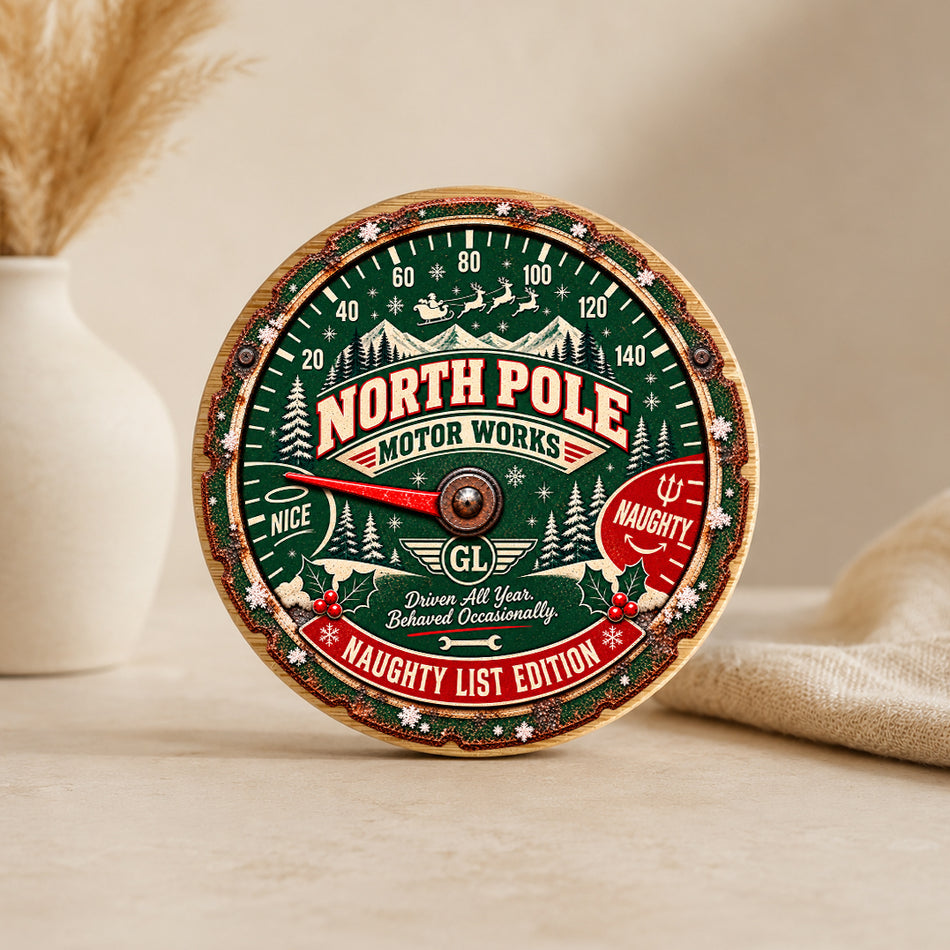 Nice List Speedometer Bottle Opener + Mini Santa Sack Secret Santa Gift