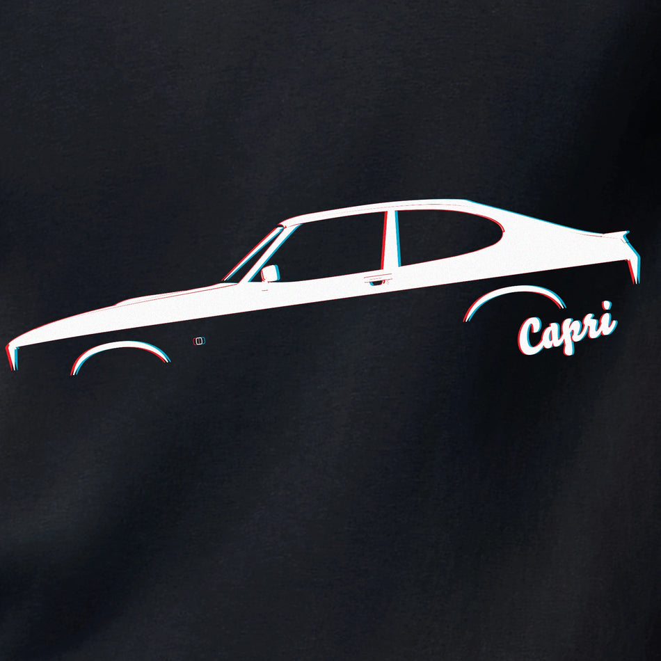 Ford Capri Mk3 Retro 3D Silhouette T-Shirt by Retro Fast Fords